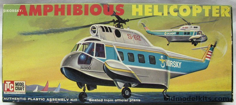 ITC 1/51 Sikorsky S-62 (HU2S-1G / HH-52A Seaguard) Amphibious Helicopter, 3676-98 plastic model kit